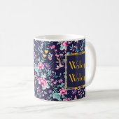 Gepersonaliseerd Art Deco Mok met Floral Design (Voorkant rechts)