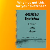 Gepersonaliseerd artistiek Blauwgroen Zee en bergp Notitieboek