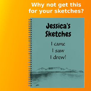 Gepersonaliseerd artistiek Blauwgroen Zee en bergp Notitieboek