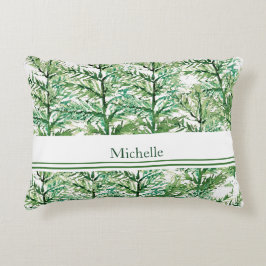 Gepersonaliseerd artistiek handgeschilderd boompat accent kussen