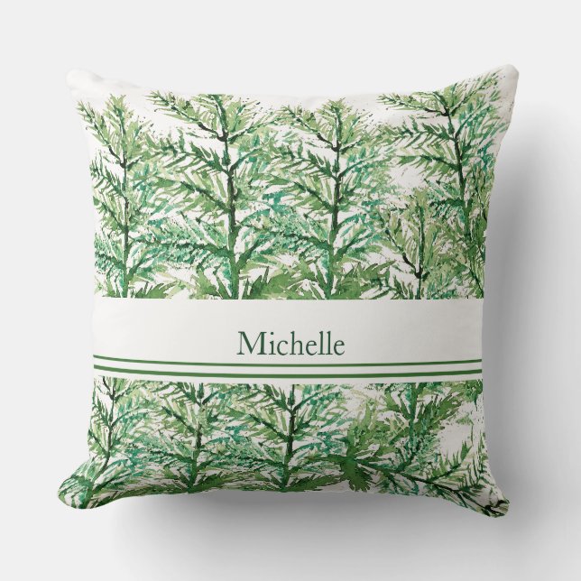 Gepersonaliseerd artistiek handgeschilderd boompat kussen (Voorkant)