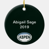Gepersonaliseerd Aspen Colorado Rocky Mountain Keramisch Ornament (Achterkant)