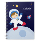Gepersonaliseerd Astronaut Boy Kind Notitieboek (Voorkant)