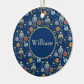 Gepersonaliseerd Astrounaut Space Man kleurrijk Keramisch Ornament (Links)