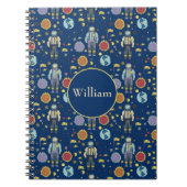 Gepersonaliseerd Astrounaut Space Man kleurrijk Notitieboek (Voorkant)