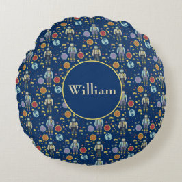 Gepersonaliseerd Astrounaut Space Man kleurrijk Rond Kussen