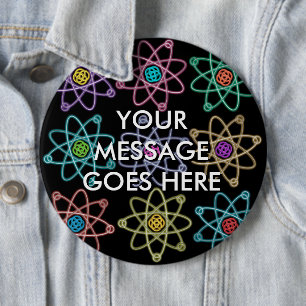 Gepersonaliseerd Atoomstructuurpatroon Ronde Button 6,0 Cm