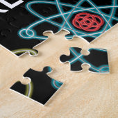 Gepersonaliseerd atoomstructuurpatroon wetenschap legpuzzel (Zijkant)