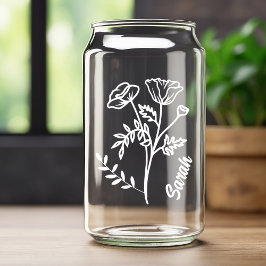 Gepersonaliseerd Augustus Geboorte Maand Bloem Pop Blikvorm Glas