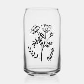 Gepersonaliseerd augustus Geboortemaand Bloem Popp Blikvorm Glas (Voorkant)