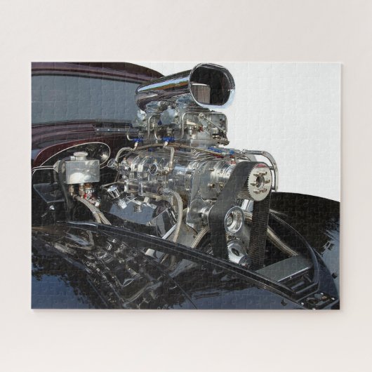 Gepersonaliseerd auto enging legpuzzel (Horizontaal)