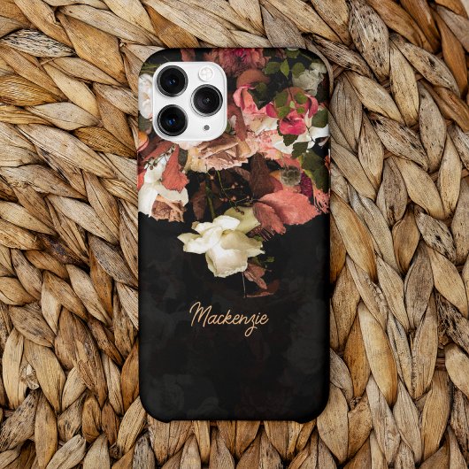 Gepersonaliseerd Autumn Flowers Stilised Print Hoe Case-Mate iPhone Case