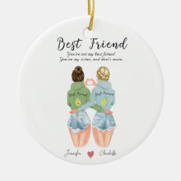 Gepersonaliseerd avocado cadeau voor beste vriend keramisch ornament