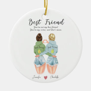 Gepersonaliseerd avocado cadeau voor beste vriend keramisch ornament