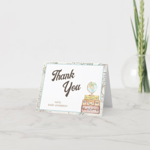 Gepersonaliseerd avontuur Baby shower Bedankkaart
