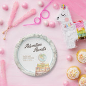 Gepersonaliseerd avontuur wacht op Baby shower Bor Papieren Bordje (Feest)