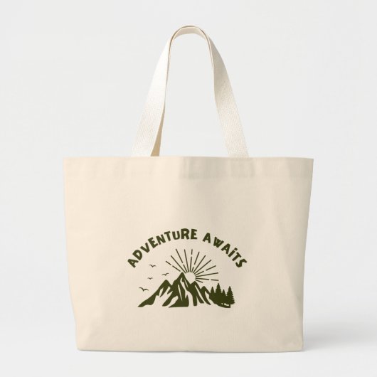 GEPERSONALISEERD AVONTUUR WACHT OP REIZEN GROTE TOTE BAG (Voorkant)
