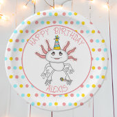 Gepersonaliseerd Axolotl thema verjaardagsfeestje Papieren Bordje