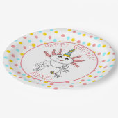 Gepersonaliseerd Axolotl thema verjaardagsfeestje Papieren Bordje (Gekanteld)