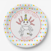 Gepersonaliseerd Axolotl thema verjaardagsfeestje Papieren Bordje (Voorkant)