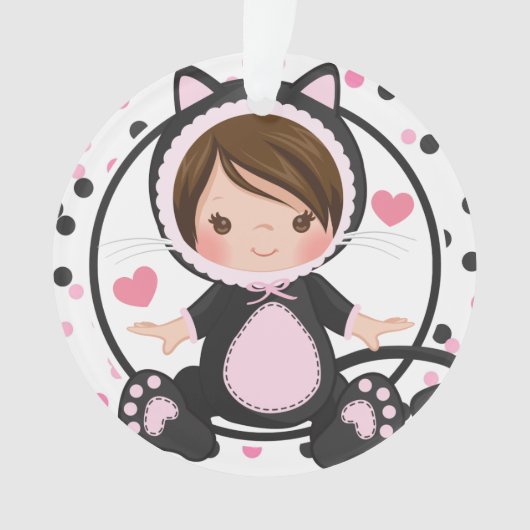 Gepersonaliseerd Baby 1e kerstkeukenmeisje Ornament (voorkant)