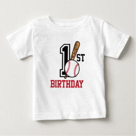 Gepersonaliseerd baby baseball T-shirt 1e verjaard