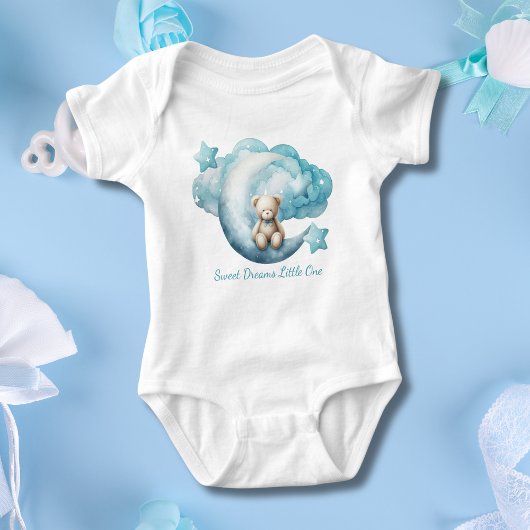 Gepersonaliseerd Baby Beer Moon Star Cloud Blue Bo Romper