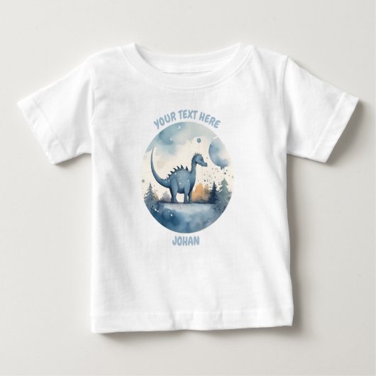 Gepersonaliseerd Baby Dinosaur T-shirt (Voorkant)