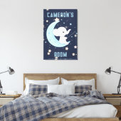 Gepersonaliseerd Baby Elephant Vist 4 sterren Post Canvas Afdruk (Insitu (Slaapkamer))