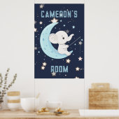 Gepersonaliseerd Baby Elephant Vist 4 sterren Post Poster (Keuken)