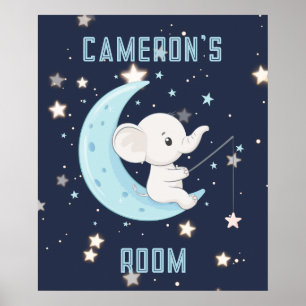 Gepersonaliseerd Baby Elephant Vist 4 sterren Post Poster