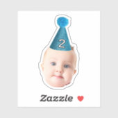 Gepersonaliseerd Baby Face Fotofeest Milestone Bir Sticker (Vel)
