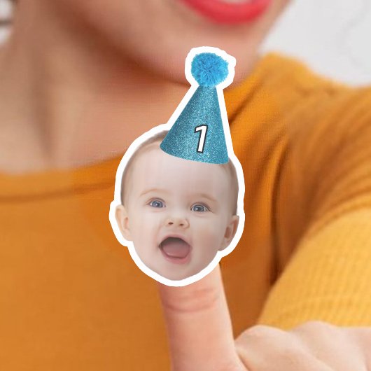 Gepersonaliseerd Baby Face Fotofeest Milestone Bir Sticker