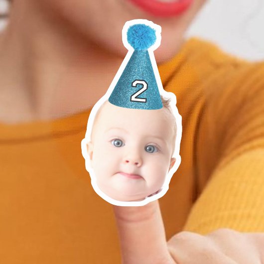 Gepersonaliseerd Baby Face Fotofeest Milestone Bir Sticker