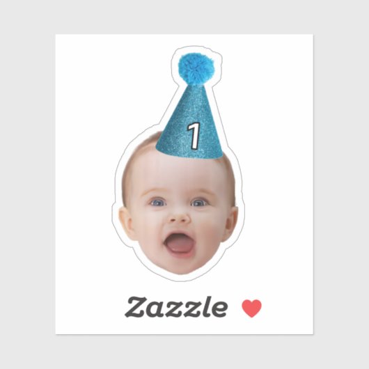 Gepersonaliseerd Baby Face Fotofeest Milestone Bir Sticker (Vel)