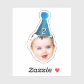 Gepersonaliseerd Baby Face Fotofeest Milestone Bir Sticker (Vel)
