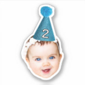 Gepersonaliseerd Baby Face Fotofeest Milestone Bir Sticker (Voorkant)
