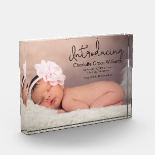 Gepersonaliseerd baby girl lijst ter bekendmaking fotoblokken