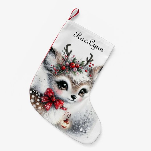 Gepersonaliseerd Baby hert Kleine Kerstsok (Voorkant (Hangend))
