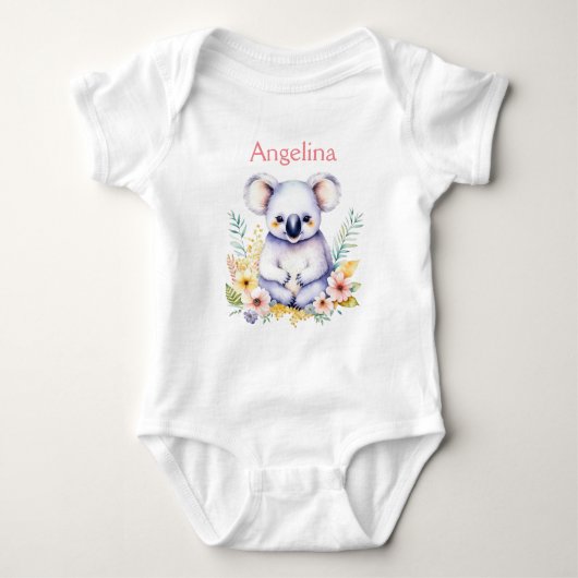 Gepersonaliseerd Baby Koala Beer Romper (Voorkant)