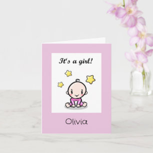 Gepersonaliseerd baby meisje gefeliciteerd met tek kaart