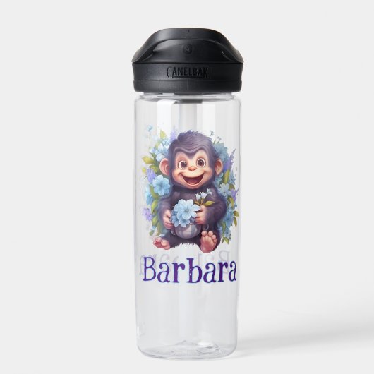 Gepersonaliseerd Baby Monkey Waterfles (Achterkant)