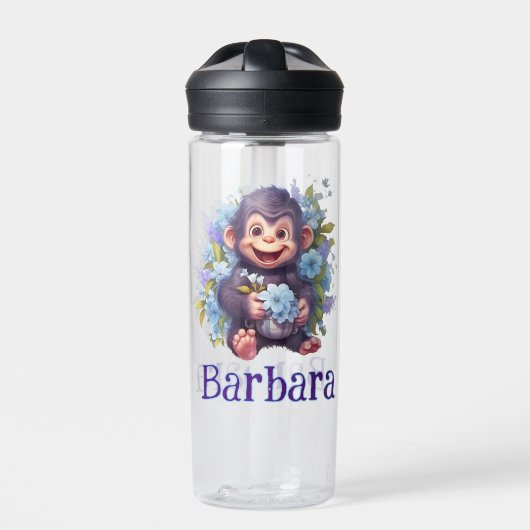 Gepersonaliseerd Baby Monkey Waterfles (Voorkant)