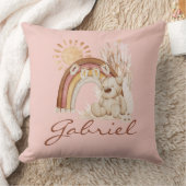 Gepersonaliseerd Baby naam Boho Beer Rainbow Sunsh Kussen (Deken)