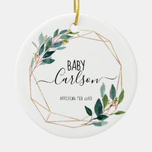 Gepersonaliseerd Baby onthullen Zwangerschap Griek Keramisch Ornament