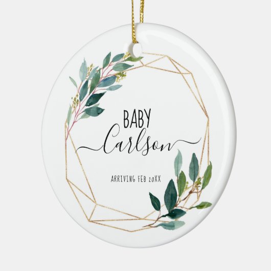 Gepersonaliseerd Baby onthullen Zwangerschap Griek Keramisch Ornament (Links)