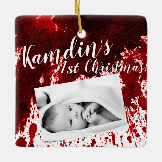 Gepersonaliseerd Baby Ornament Bloedsplatter Vampi (Voorkant)