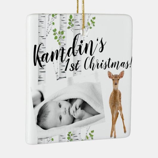 Gepersonaliseerd Baby Ornament Herten Doe Buck Woo (Rechts)