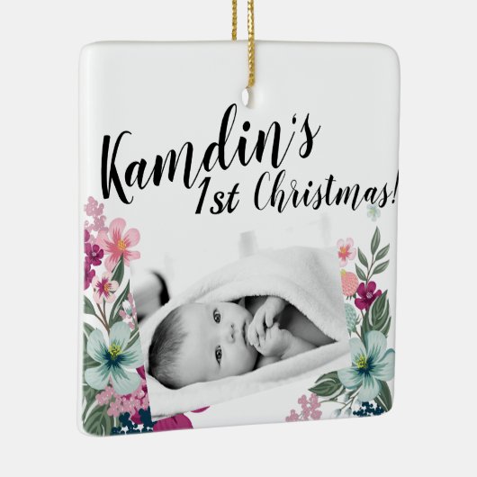 Gepersonaliseerd Baby Ornament Tropische Bloemen o (Rechts)