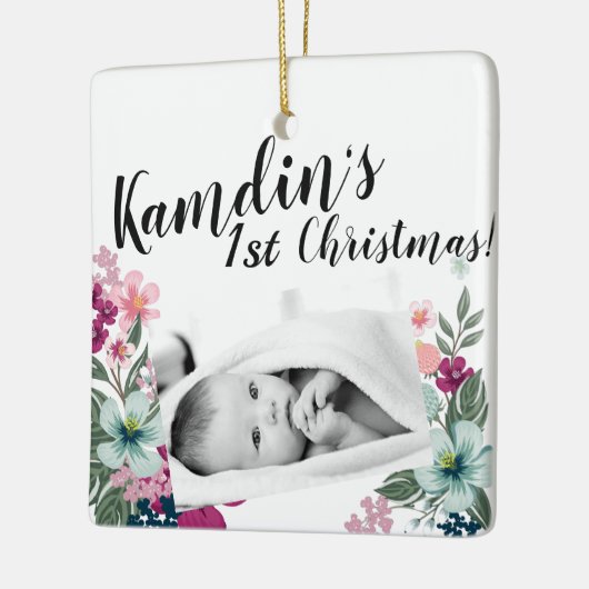 Gepersonaliseerd Baby Ornament Tropische Bloemen o (Links)